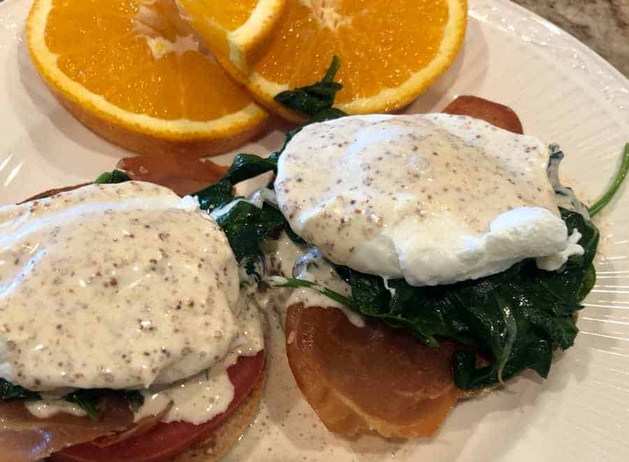 Eggs Benedict with Spinach and Tomato Love To Wander RV