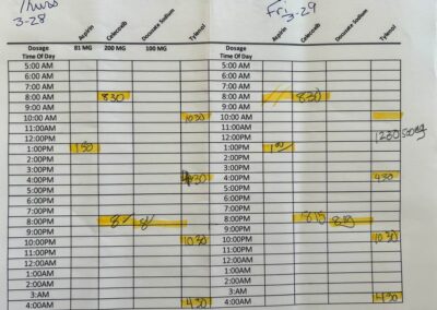 Medication Timing Sheet
