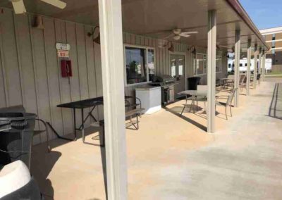 Covered Porch, Grill and Tables